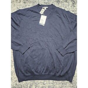 Cutter & Buck Men's 2XB XXL Big Navy Blue V-neck Supima Cotton Pullover NWT